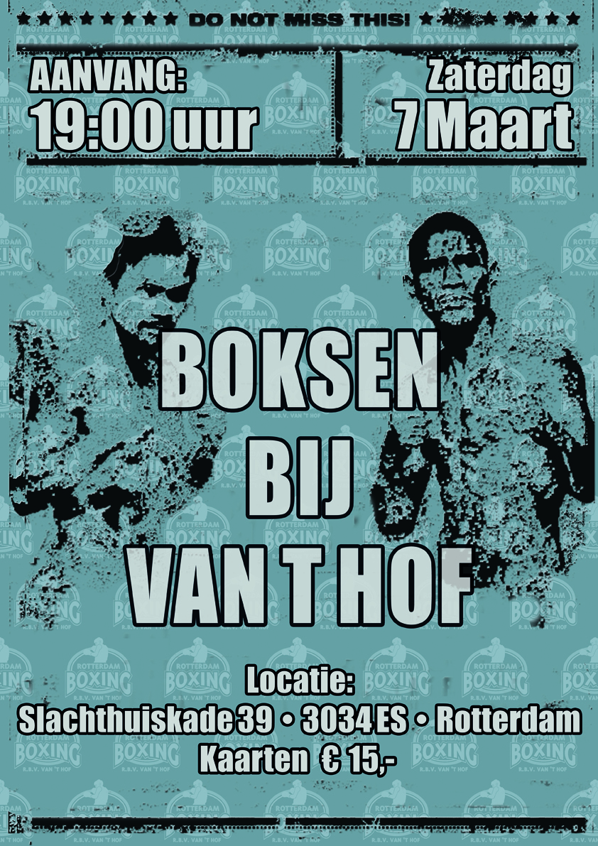 Uitslagen boksgala RBV Van ´t Hof 7/3/2020