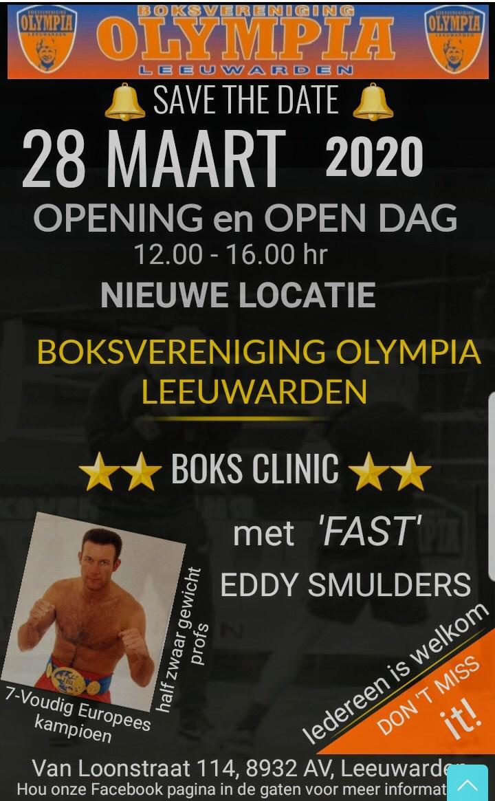 Uitnodiging Opening + Open dag Boksvereniging Olympia Leeuwarden