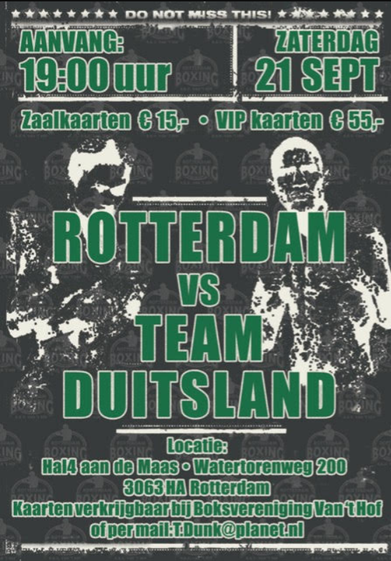 Uitnodiging: boksen aan de Maas in Rotterdam!