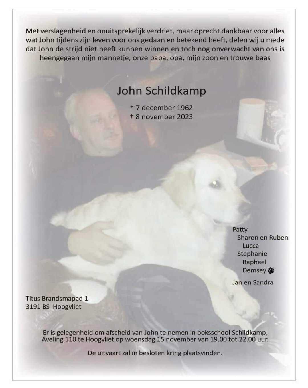 In Memoriam: John Schildkamp